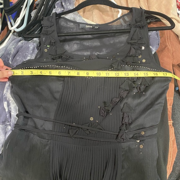 Oasis Black Embellished Midi Dress - Picture 10 of 10